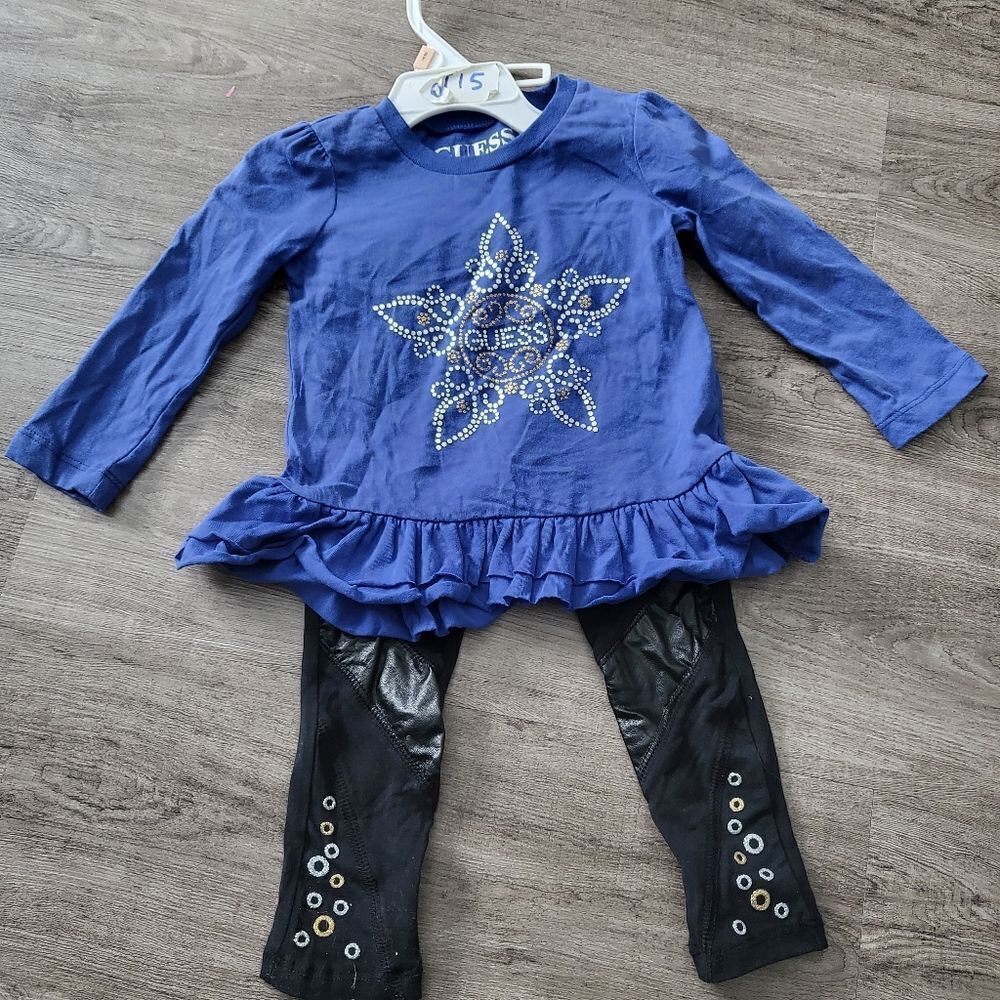 Guess kids 2 piece set , long sleeve and leggins 2T size